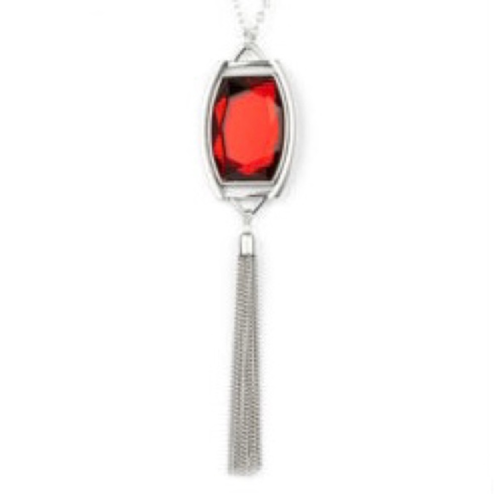 Red Talisman Necklace With Earrings